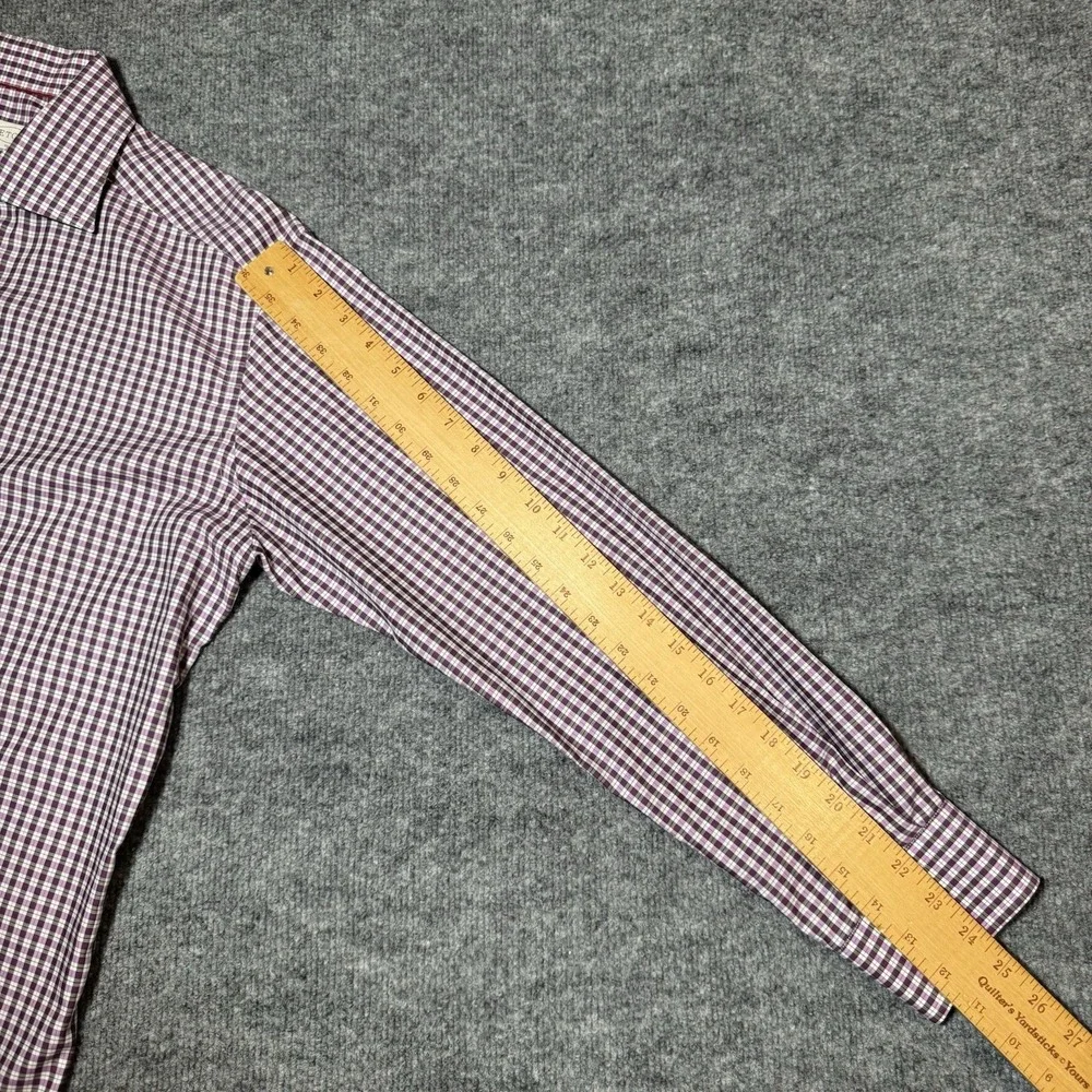 Eton Dress Shirt‎ Men's 39 15.5 Purple Gingham Plaid Check Button Up EUC